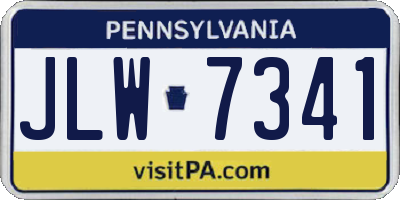 PA license plate JLW7341