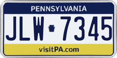 PA license plate JLW7345
