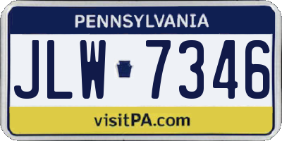 PA license plate JLW7346