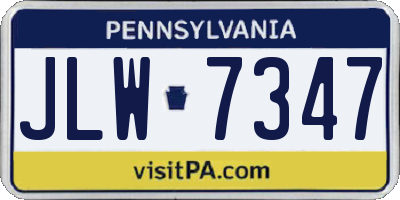 PA license plate JLW7347