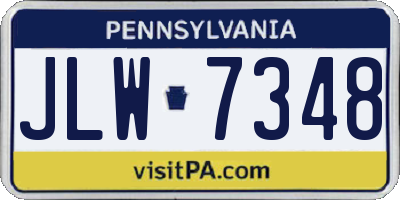 PA license plate JLW7348