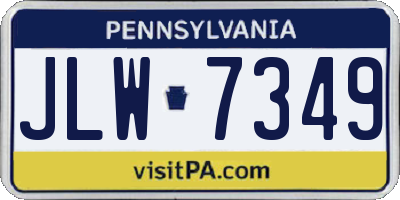 PA license plate JLW7349