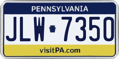 PA license plate JLW7350