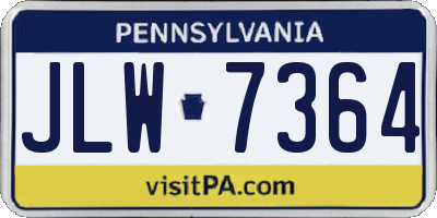 PA license plate JLW7364