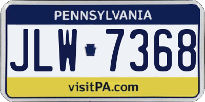 PA license plate JLW7368