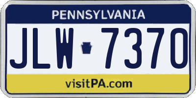 PA license plate JLW7370