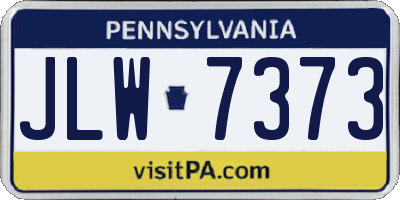 PA license plate JLW7373