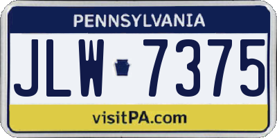 PA license plate JLW7375