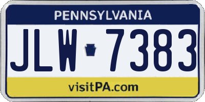 PA license plate JLW7383