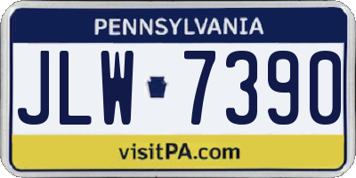 PA license plate JLW7390