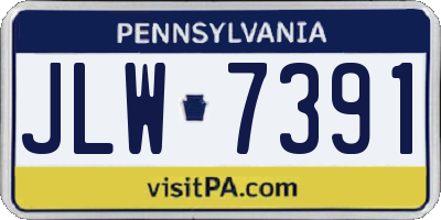 PA license plate JLW7391