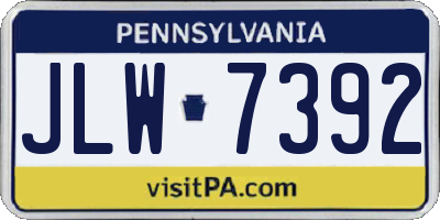 PA license plate JLW7392