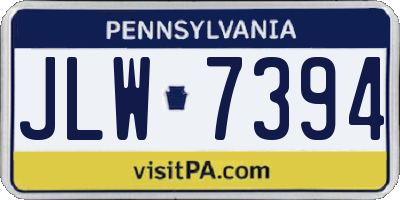 PA license plate JLW7394