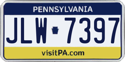 PA license plate JLW7397