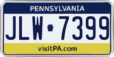 PA license plate JLW7399
