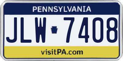 PA license plate JLW7408