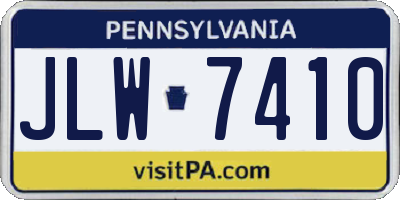PA license plate JLW7410