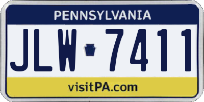 PA license plate JLW7411