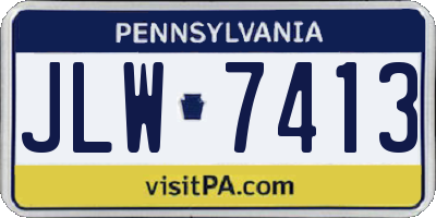 PA license plate JLW7413