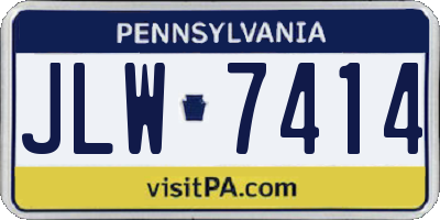 PA license plate JLW7414