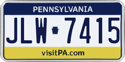PA license plate JLW7415