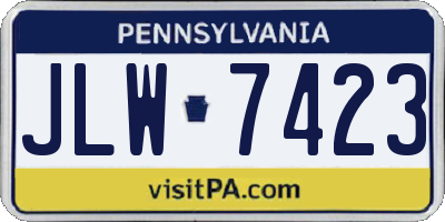 PA license plate JLW7423