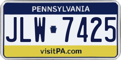 PA license plate JLW7425