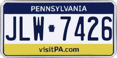 PA license plate JLW7426