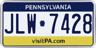 PA license plate JLW7428