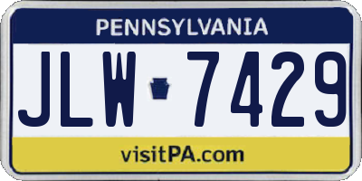 PA license plate JLW7429