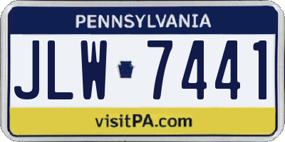 PA license plate JLW7441