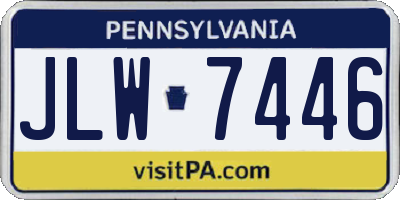 PA license plate JLW7446
