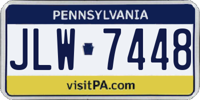 PA license plate JLW7448