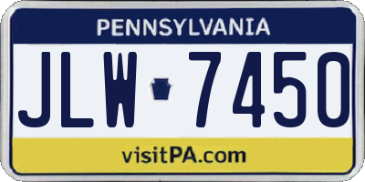 PA license plate JLW7450