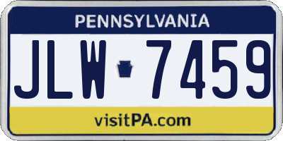 PA license plate JLW7459