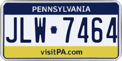 PA license plate JLW7464
