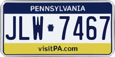 PA license plate JLW7467