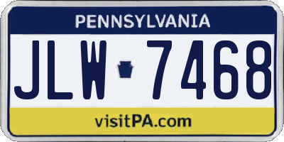 PA license plate JLW7468