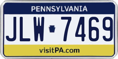 PA license plate JLW7469