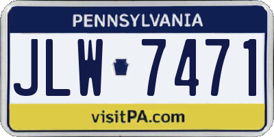 PA license plate JLW7471