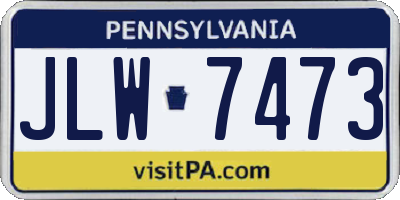 PA license plate JLW7473