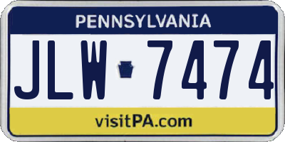 PA license plate JLW7474