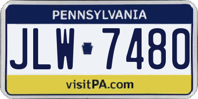 PA license plate JLW7480