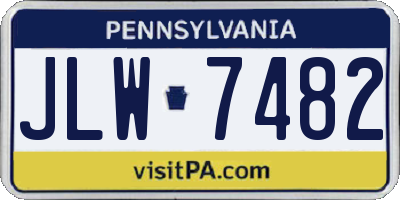 PA license plate JLW7482