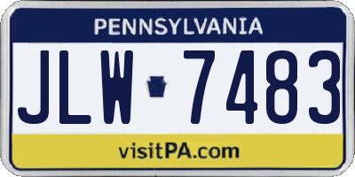 PA license plate JLW7483