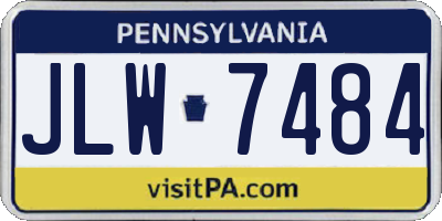 PA license plate JLW7484