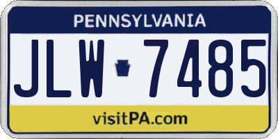 PA license plate JLW7485
