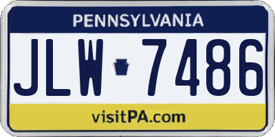 PA license plate JLW7486