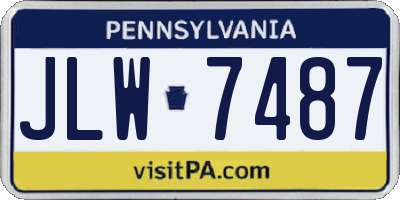 PA license plate JLW7487