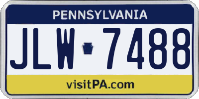 PA license plate JLW7488